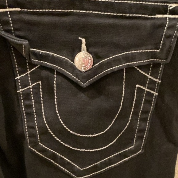 Men’s True Religion GENO SLIM JEAN Black Relaxed Straight Jeans - Picture 10 of 15